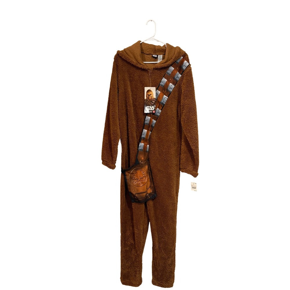 Star Wars Chewbacca Union Suit Mens Medium Brown Sherpa Fleece Cosplay Costume
